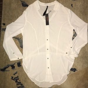 SOLD❗️❗️Sheer Angled Blouse